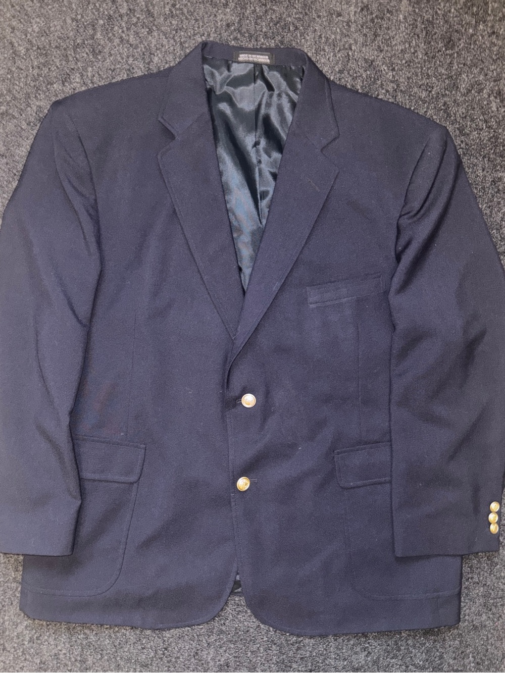 Vtg Retro 80s 90s David Taylor Sport Coat Blazer Gold Buttons 46S Academia Dad